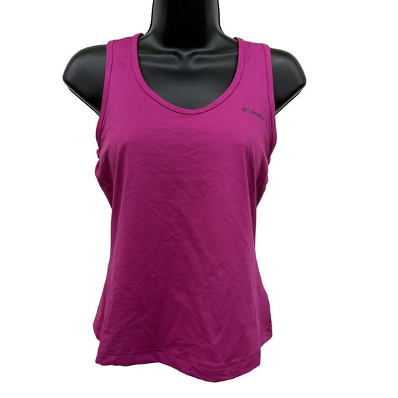 NWT XS Women’s COLUMBIA Logo Omni-Wick Pink Racerback Tank Top - Picture 1 of 4